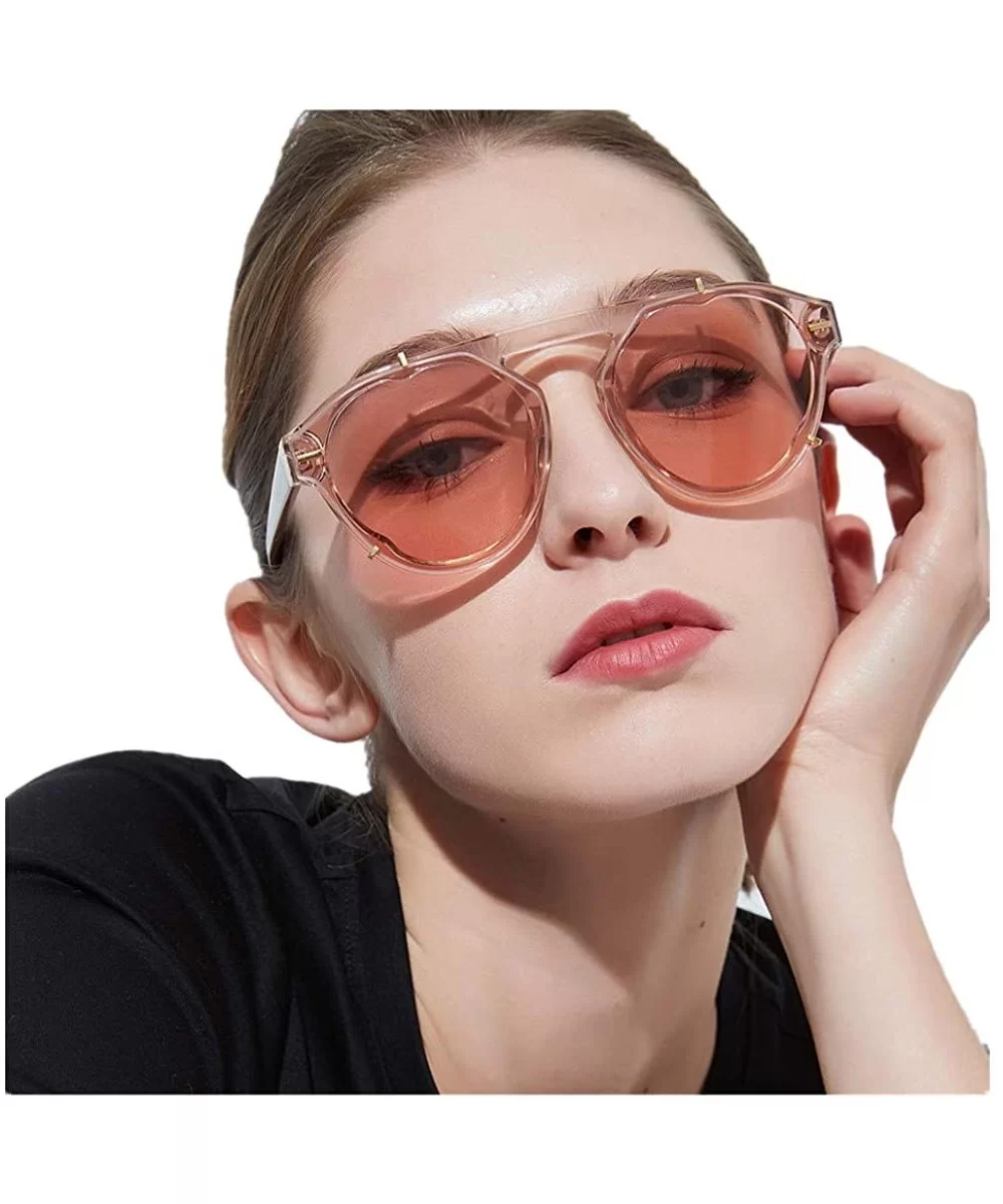 Women Oversized Round Eye Sunglasses Retro Classic Eyewear Fashion Radiation Protection - Multicolor -B - CJ18OA8DMNT $11.93 ...