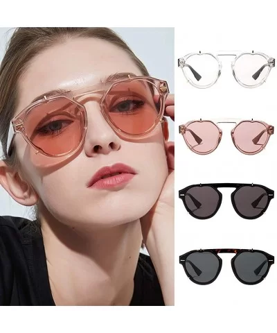 Women Oversized Round Eye Sunglasses Retro Classic Eyewear Fashion Radiation Protection - Multicolor -B - CJ18OA8DMNT $11.93 ...