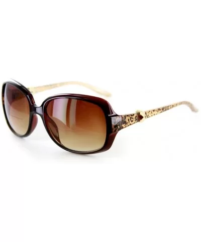 Sophisticat" Fashion Bifocal Sunglasses Women (Brown w/Amber +2.75) - Brown W/ Amber Lens - CM11H6M5D3L $35.14 Oversized