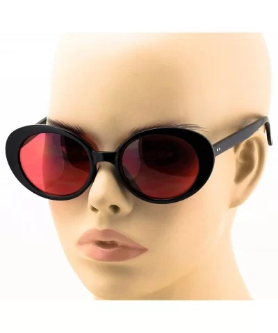 NIRVANA Kurt Cobain Oval Bold Vintage Sunglasses For Women Men Clout Goggle Sunglasses - CV186UGQN0O $12.42 Oval