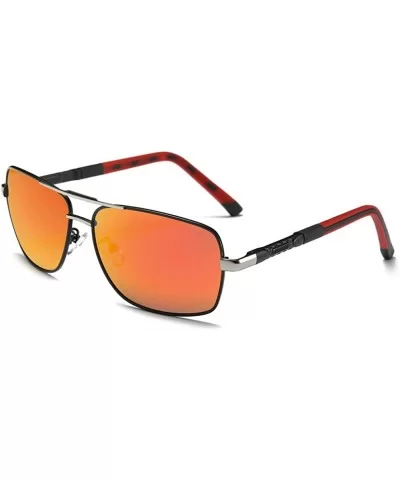 polarized sunglasses for men driving fishing golf with 100 uva & uvb protection - Red - CH18I7CH5A2 $26.10 Square