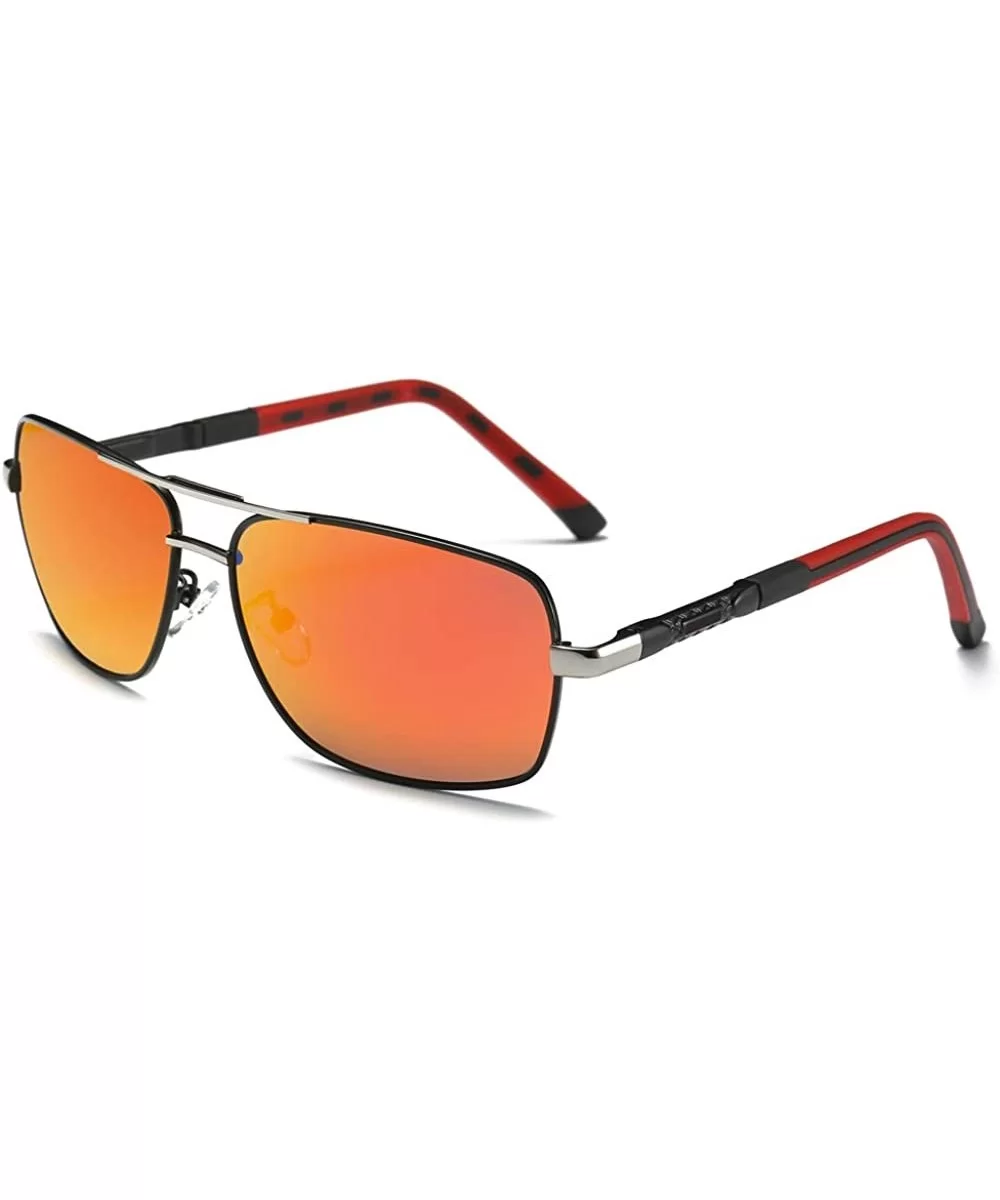 polarized sunglasses for men driving fishing golf with 100 uva & uvb protection - Red - CH18I7CH5A2 $26.10 Square