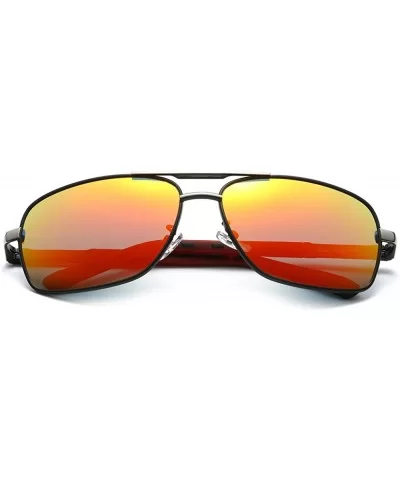 polarized sunglasses for men driving fishing golf with 100 uva & uvb protection - Red - CH18I7CH5A2 $26.10 Square