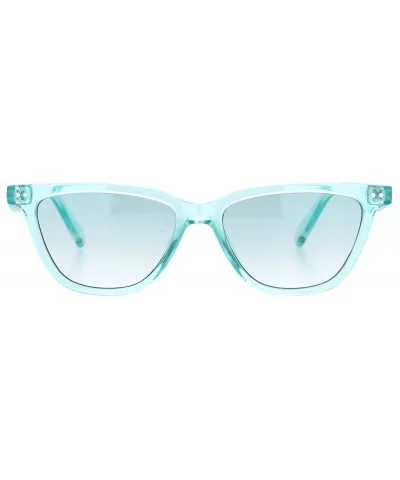 Womens Pop Color Narrow Thin Cat Eye Plastic Sunglasses - Green - CE18N8UQ8K0 $11.90 Cat Eye