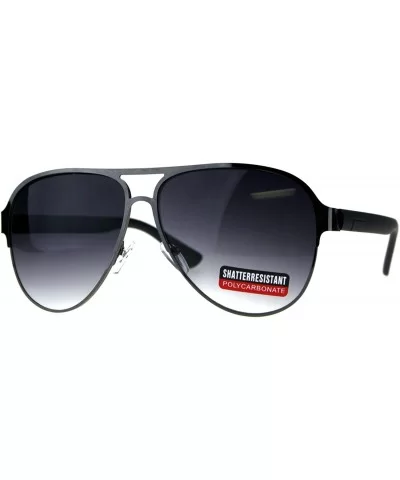 Mens Racer Pilots Metal Rim Sport Mob Classic Sunglasses - Shiny Gunmetal Smoke - CB18D94XW2O $12.33 Sport