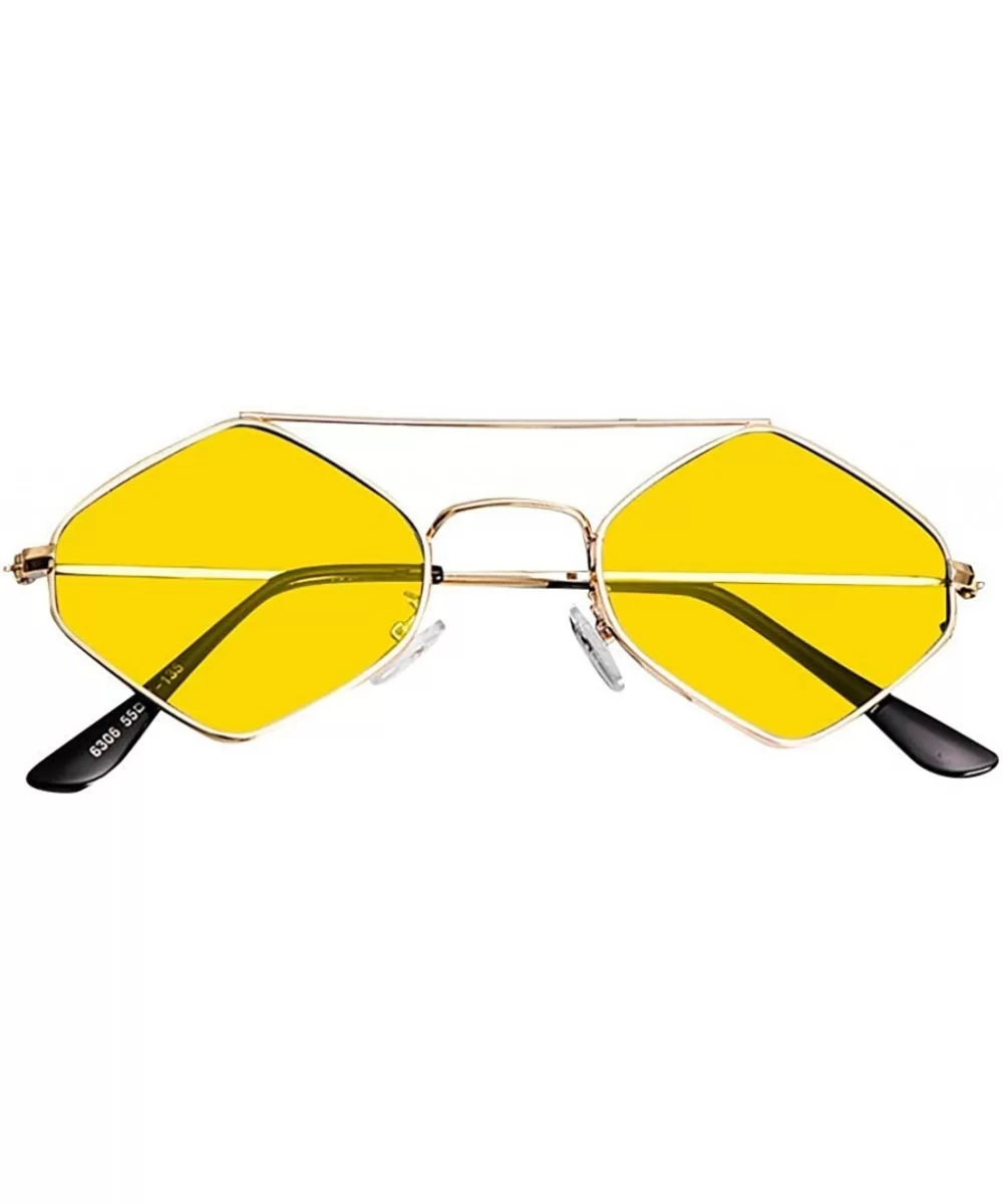 Retro Vintage Narrow Cat Eye Sunglasses for Women Clout Goggles Plastic Frame Fashion Sunglasses - Yellow - CG18SX4C74U $7.83...