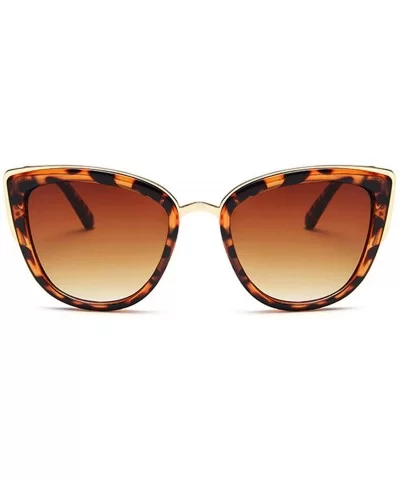 Vintage Cat Eye Sunglasses Women Sexy Ladies Clear Leopard Eyewear Metal Frame Sun Glasses Fashion - CE199CNO4IY $44.86 Cat Eye