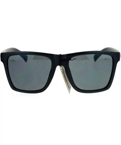 KUSH Sunglasses Simple Classic Square Frame Unisex Shades Matte Black - Matte Black Green - C2186N348YE $13.18 Square