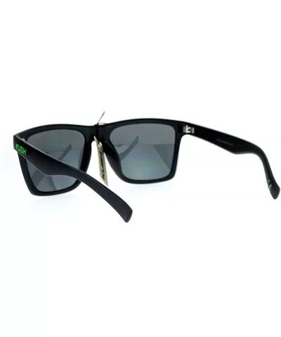 KUSH Sunglasses Simple Classic Square Frame Unisex Shades Matte Black - Matte Black Green - C2186N348YE $13.18 Square