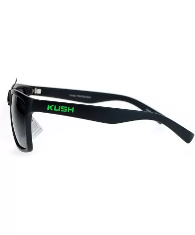 KUSH Sunglasses Simple Classic Square Frame Unisex Shades Matte Black - Matte Black Green - C2186N348YE $13.18 Square