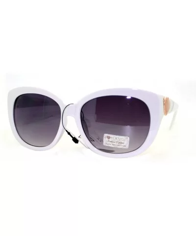 Womens Designer Fashion Sunglasses Oversize Square Butterfly Heart - White - CY11VRR764Z $13.63 Butterfly