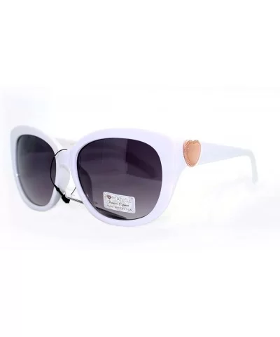 Womens Designer Fashion Sunglasses Oversize Square Butterfly Heart - White - CY11VRR764Z $13.63 Butterfly