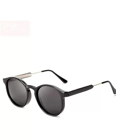 2019 Vintage Round Sunglasses Women/Men Classic Outdoor Oculos De Black Gray - Leopard - CP18Y5UA9NI $11.26 Round