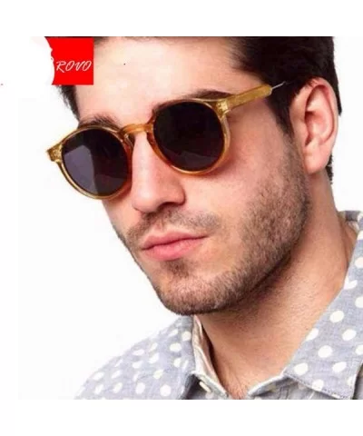 2019 Vintage Round Sunglasses Women/Men Classic Outdoor Oculos De Black Gray - Leopard - CP18Y5UA9NI $11.26 Round