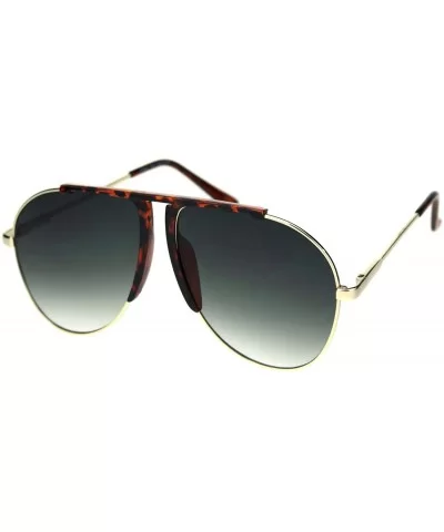 Retro Vintage Wiseguy Bridgeless Flat Top Mob Racer Sunglasses - Tortoise Gold Green - C418R26II6M $19.74 Oversized