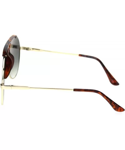 Retro Vintage Wiseguy Bridgeless Flat Top Mob Racer Sunglasses - Tortoise Gold Green - C418R26II6M $19.74 Oversized