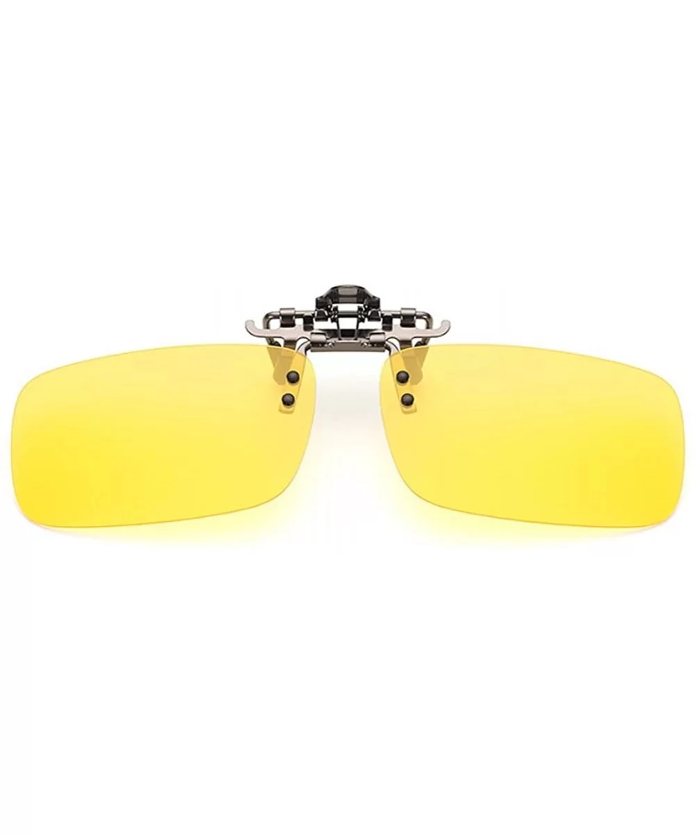 uv400 Polarized Sunglasses Clip on Myopia Glasses Clip-on Night Vision Glasses - Yellow - CV18E9R4U0X $12.62 Goggle