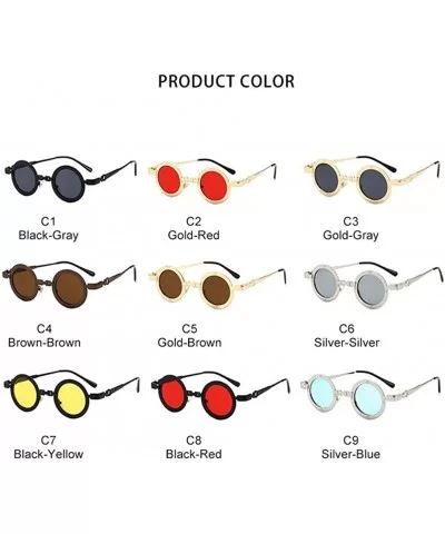 Steam Sunglasses Hollow Glasses Luxury - CR198ULH5HD $11.71 Round