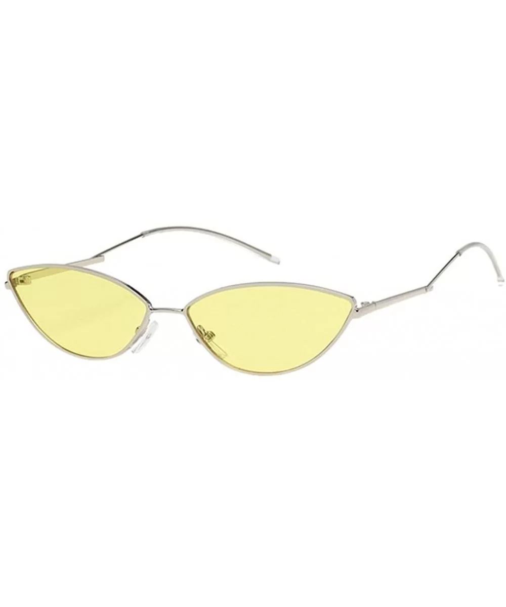 Women's Retro Cat Eye Small Oval Shades Frame UV Protection Polarized Sunglasses - F - C218E7IQTQL $23.53 Oval