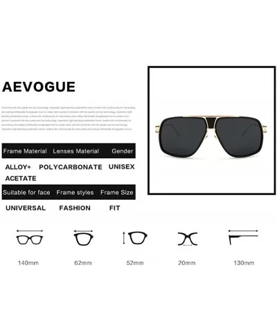 Sunglasses For Men Goggle Alloy Frame Brand Designer AE0336 - Gold&silver - CB12NE2KUSA $17.56 Rectangular