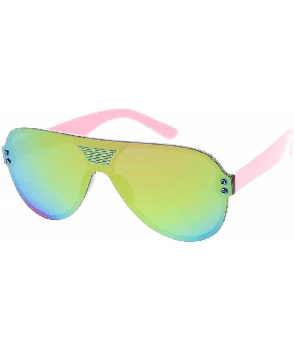 Kids Size Minimal Urban Modern"A-via-tor" Flat Lens Aviator 2.0 Sunglasses - Pink - CR18GYQ4XOC $12.77 Aviator