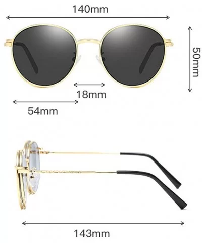 2020 New Fashion Personality Set Mirror Round Ladies Sunglasses Detachable Glasses Double Layer Men's Sunglasses - CQ193USER3...