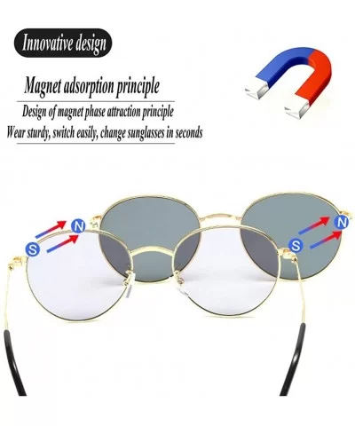 2020 New Fashion Personality Set Mirror Round Ladies Sunglasses Detachable Glasses Double Layer Men's Sunglasses - CQ193USER3...