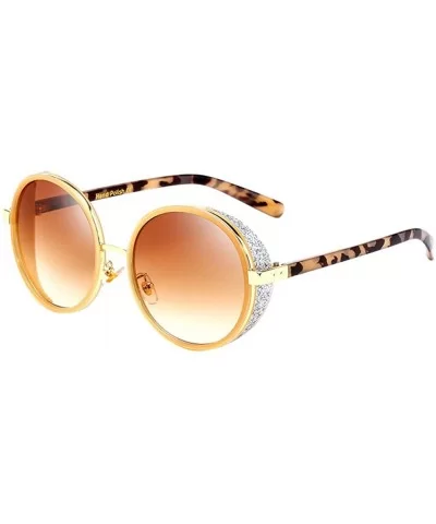 Mens Womens Sunglasses Round for Driving Holiday Traveling UV400 Protection - Tea - CU18GK88AI6 $17.51 Wayfarer