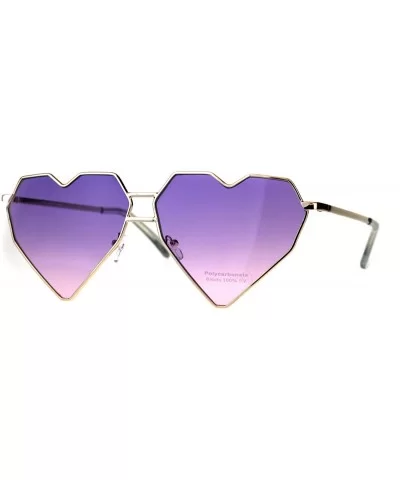 Womens Squared Heart Shape Oceanic Gradient Lens Sunglasses - Purple Pink - CI180HC5XM7 $17.00 Rectangular