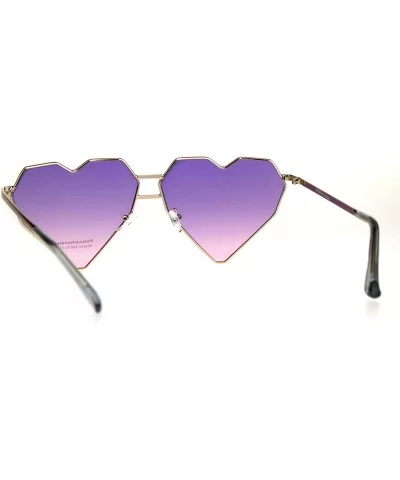 Womens Squared Heart Shape Oceanic Gradient Lens Sunglasses - Purple Pink - CI180HC5XM7 $17.00 Rectangular