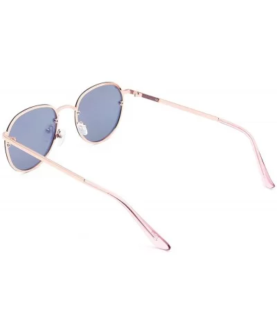 Round Metal Polarized Sunglasses for Men Women Retro Classic Aviator Sun Glasses - Mirror Pink - C118WQGNEED $12.20 Oversized