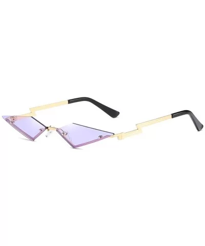 Women Fire Flame Sunglasses Rimless Wave Sun Glasses Novelty Eye Glasses Eyewear - Diamond-purple1 - CP196R50AW0 $13.10 Rimless