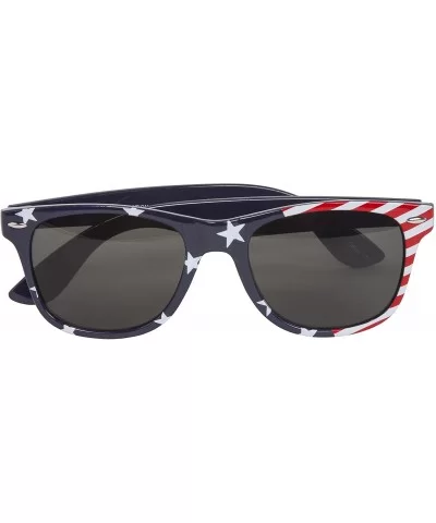 USA Stars and Stripes Horned Rim Sunglasses - CV18EN0I4RC $12.37 Wayfarer