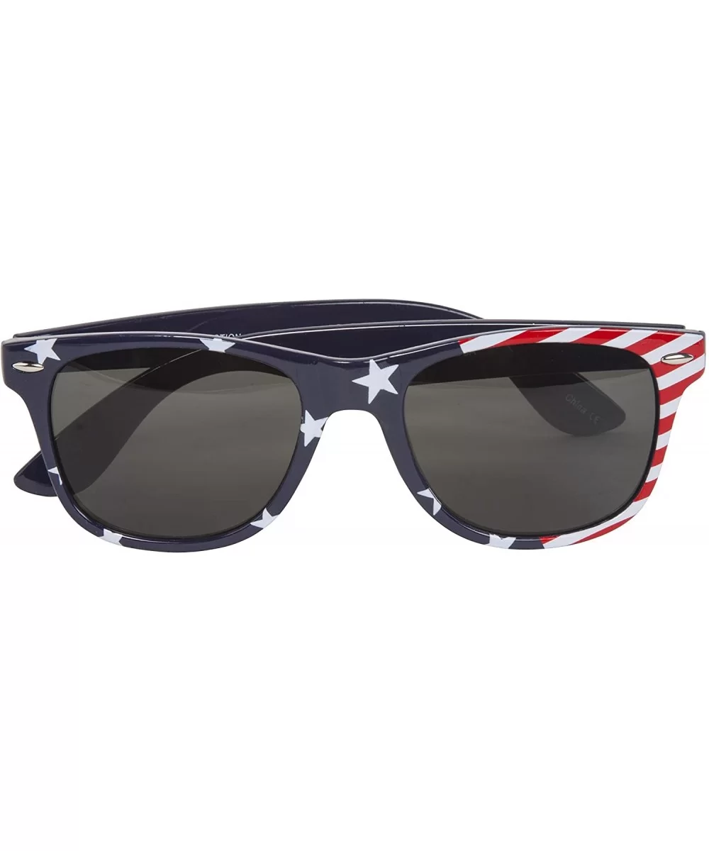 USA Stars and Stripes Horned Rim Sunglasses - CV18EN0I4RC $12.37 Wayfarer