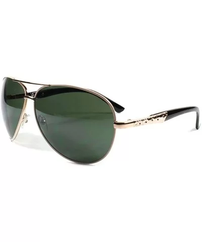 Classic Old Fashion Hot Mens Womens Retro Vintage 80s Aviator Sunglasse - Gold - CI18X3X3UAR $13.44 Aviator