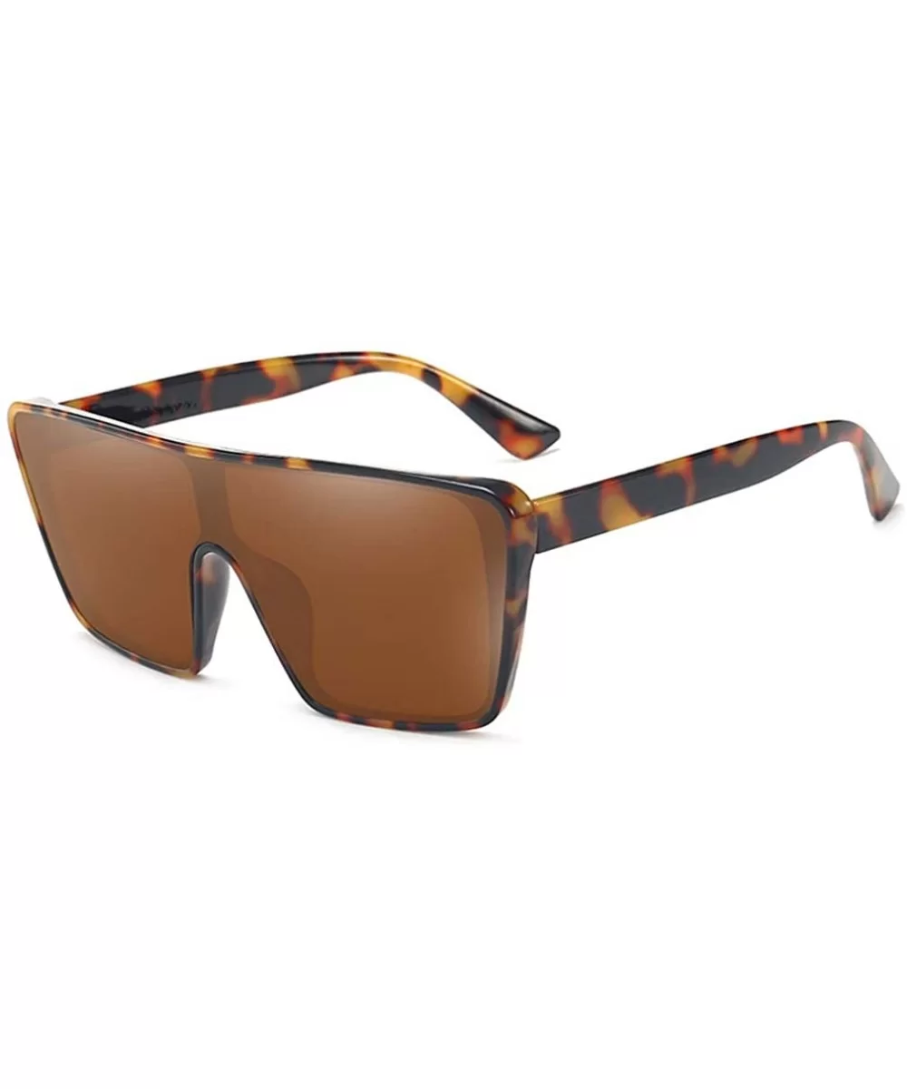 Large Retro Style Square Sunglasses - Tortoise - CU18XE69CK8 $22.21 Oversized