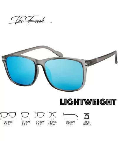 Flat Mirrored Reflective Color Lens 80's Retro Classic Trendy Stylish Sunglasses - Gift Box Package - CF18UZWCIMN $17.59 Square