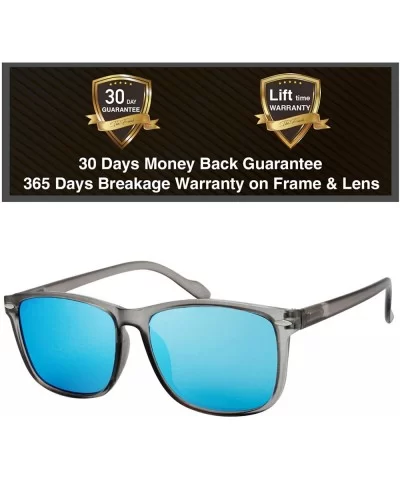 Flat Mirrored Reflective Color Lens 80's Retro Classic Trendy Stylish Sunglasses - Gift Box Package - CF18UZWCIMN $17.59 Square