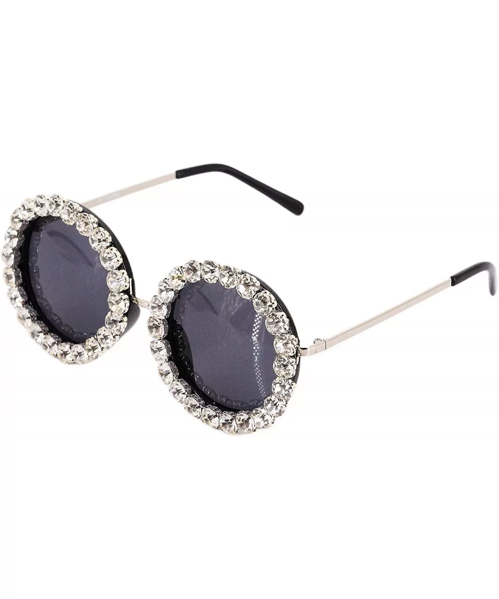 Oversized Women Sunglasses UV Protection Round Pearl Frame Sunglasses - White Rhinestone - C318U7TE7GH $21.98 Round