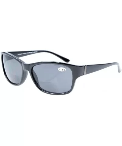 Bi-Focal Sunshine Readers Fashion Bifocal Sunglasses Black Frame/Grey Lens +3.50 - Black Frame - CF1885OK4DN $19.47 Wrap
