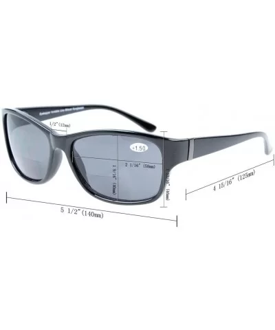 Bi-Focal Sunshine Readers Fashion Bifocal Sunglasses Black Frame/Grey Lens +3.50 - Black Frame - CF1885OK4DN $19.47 Wrap