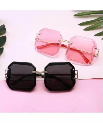 New Polarized Sunglasses Ladies Frameless Trimming Fashion Trend Big Frame Glasses Square Men Sunglasses - CW18X3X2LS5 $19.40...