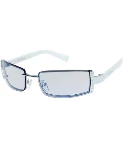 Women's 440SP Rectangular Sunglasses with 100% UV Protection - 60 mm - Silver - CV180Z3LKD3 $30.33 Shield