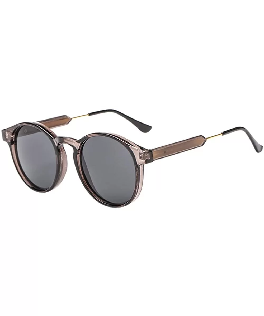 Small Round Sunglasses for Women Men Vintage Fashion Eyewear UV400 - Grey - Grey - C618RME8C46 $10.53 Sport