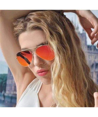 2018 Aviation Sunglasses Women Er Pilot Sunglass Female Men Sun Glasses Mirror - Blue - CR198AHYAON $50.74 Goggle