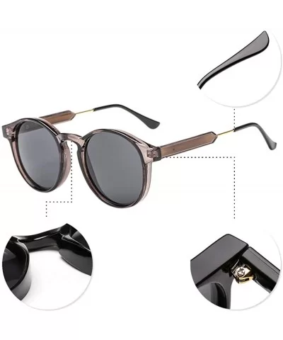 Small Round Sunglasses for Women Men Vintage Fashion Eyewear UV400 - Grey - Grey - C618RME8C46 $10.53 Sport