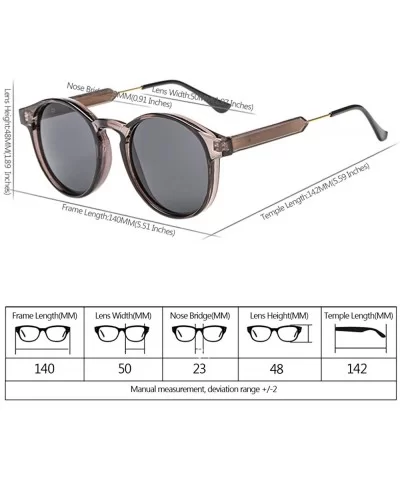 Small Round Sunglasses for Women Men Vintage Fashion Eyewear UV400 - Grey - Grey - C618RME8C46 $10.53 Sport