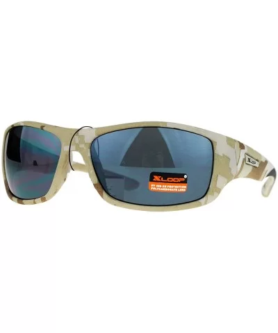 Xloop Mens Sunglasses Matted Camo Camouflage Print Rectangular Shades - Beige Camo - C41875QMCM9 $13.53 Rectangular