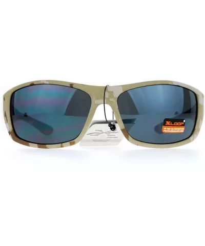 Xloop Mens Sunglasses Matted Camo Camouflage Print Rectangular Shades - Beige Camo - C41875QMCM9 $13.53 Rectangular