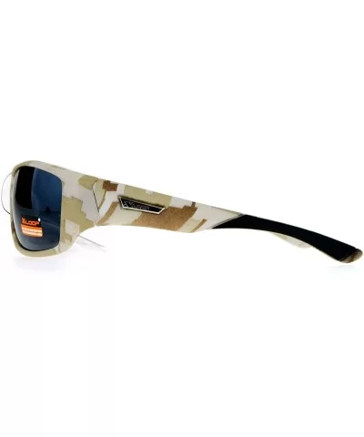 Xloop Mens Sunglasses Matted Camo Camouflage Print Rectangular Shades - Beige Camo - C41875QMCM9 $13.53 Rectangular